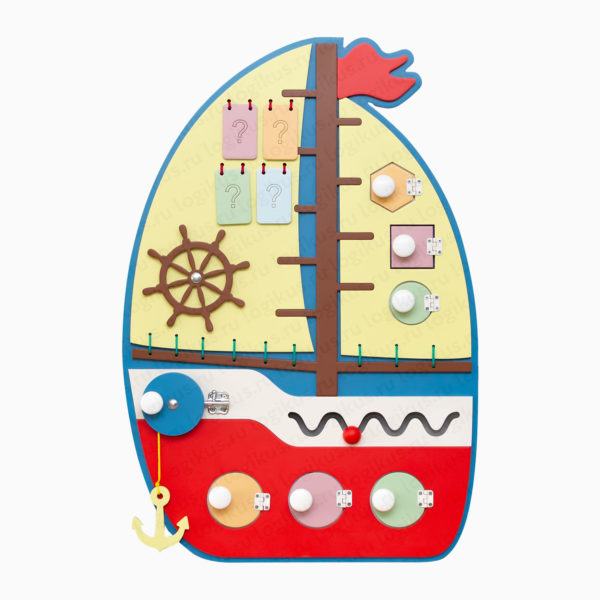 Бизиборд "Яхта". Для оформления стен в детском саду, в дошкольном учреждении.
