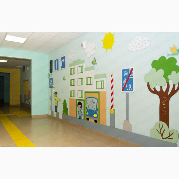 Развивающая панель "Правила дорожного движения". Декоративная панель для оформления стен в детском саду, в дошкольном учреждении.