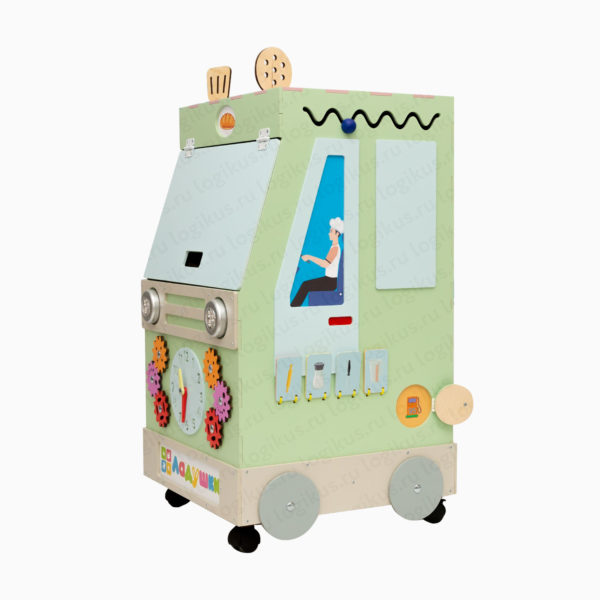 Бизиборд "Бизикар: фургон повара". Развивающее оборудование для детских садов и дошкольных учреждений производство компании «Логикус».