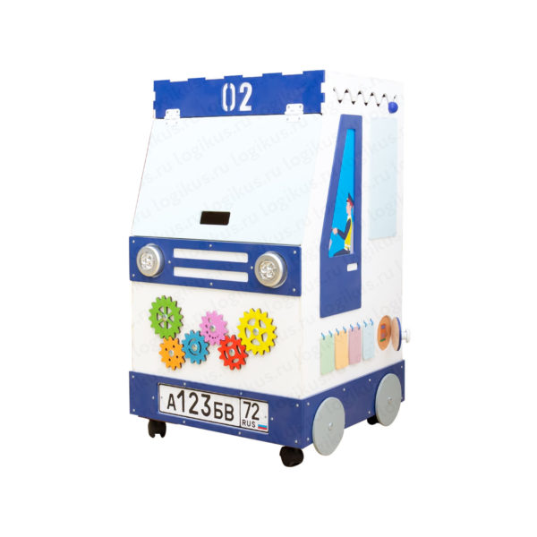 Бизиборд "Бизикар: полицейская машина". Развивающее оборудование для детских садов и дошкольных учреждений производство компании «Логикус».