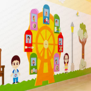 Колесо обозрения. Декоративная развивающая панель для оформления стен в детском саду, в дошкольном учреждении.