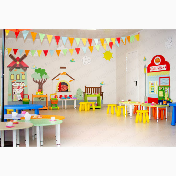 Развивающая панель "Городская среда: Стройка". Декоративная панель для оформления стен в детском саду, в дошкольном учреждении.