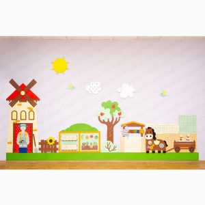 Развивающая панель "Лето в деревне: Огород" для оформления стен в детском саду, в дошкольном учреждении