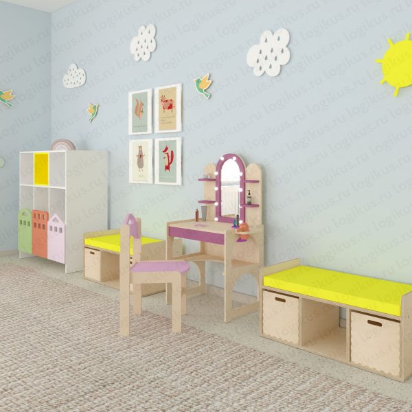 Стенд игровой «Салон красоты». Развивающее оборудование, мебель для детских садов и дошкольных учреждений производство компании Логикус.