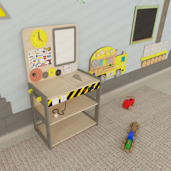 Стенд игровой «Верстак». Развивающее оборудование, мебель для детских садов и дошкольных учреждений производство компании Логикус.