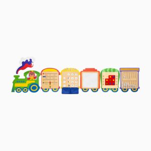 Развивающая панель для детского сада и дошкольных учреждений "Поезд". Это готовый дидактический материал для занятий детей с трех лет.